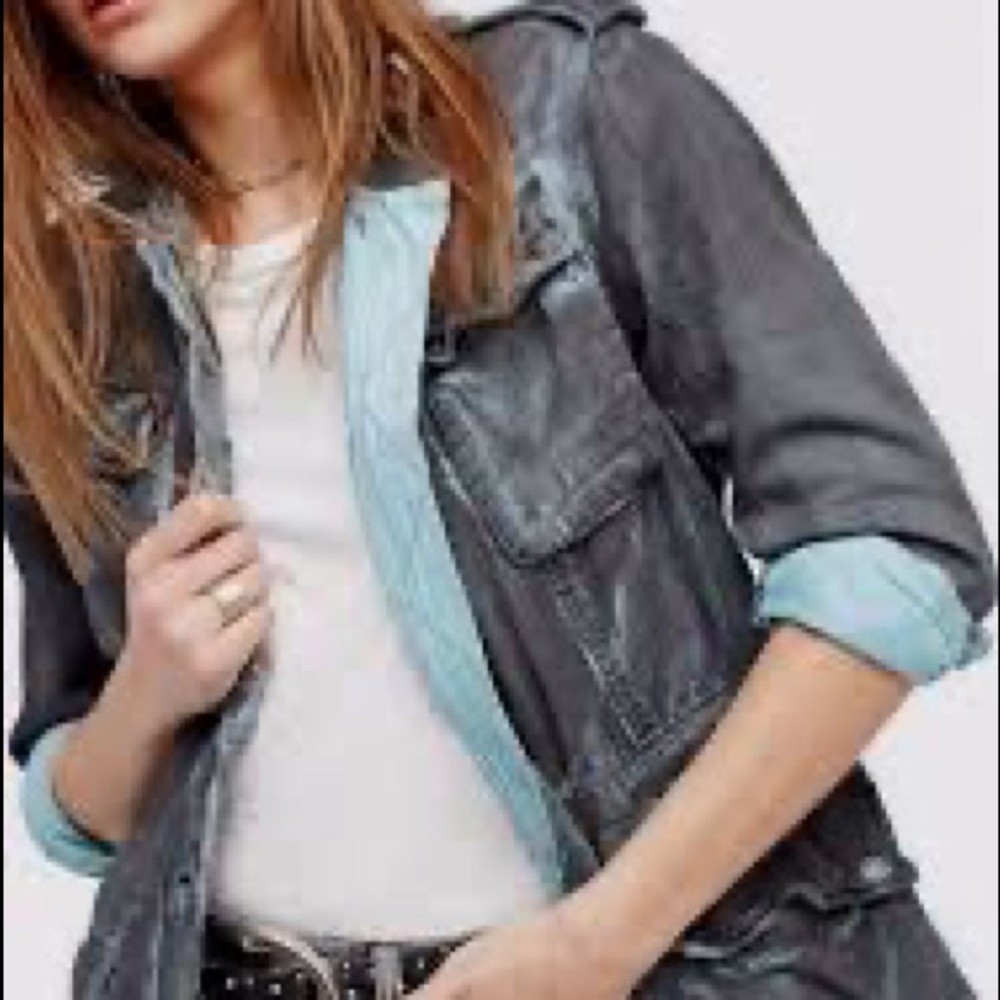 Free People Double Cloth Military Jacket Sz M